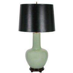 Celadon Glaze Gourd-Form Ceramic Table Lamp