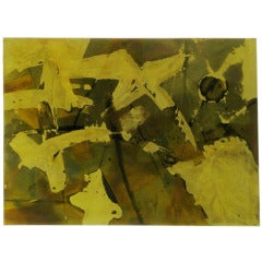 Silvio Giovenetti Pintura abstracta de metal grabada al ácido