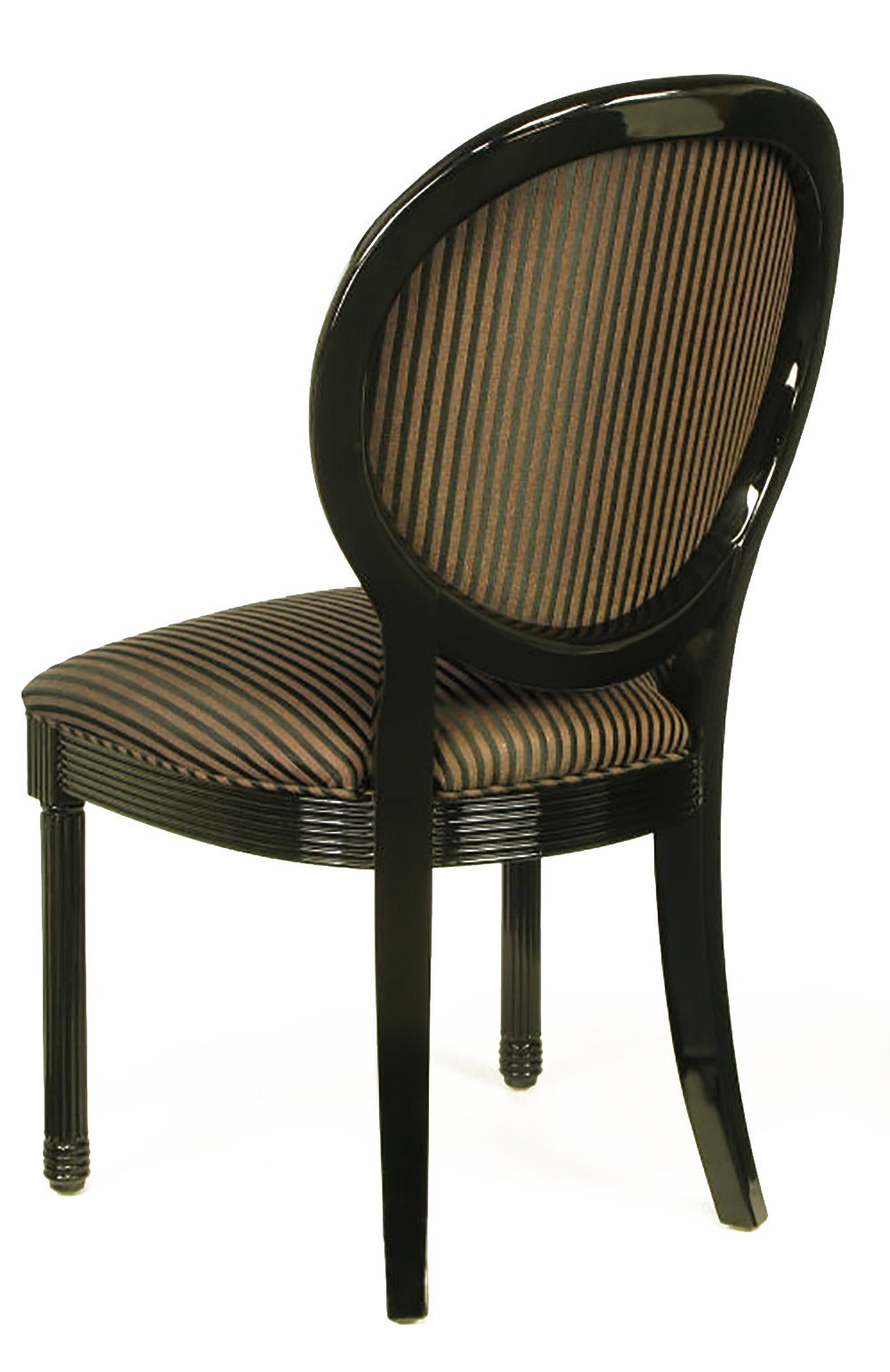 Late 20th Century Eight Rare Jay Spectre Black Lacquer Dining Chairs For Sale