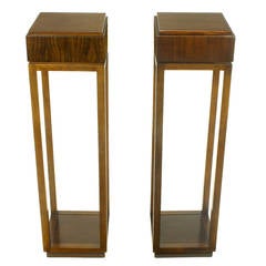 Pair of Bert England East Indian Laurel Pedestals by Baker