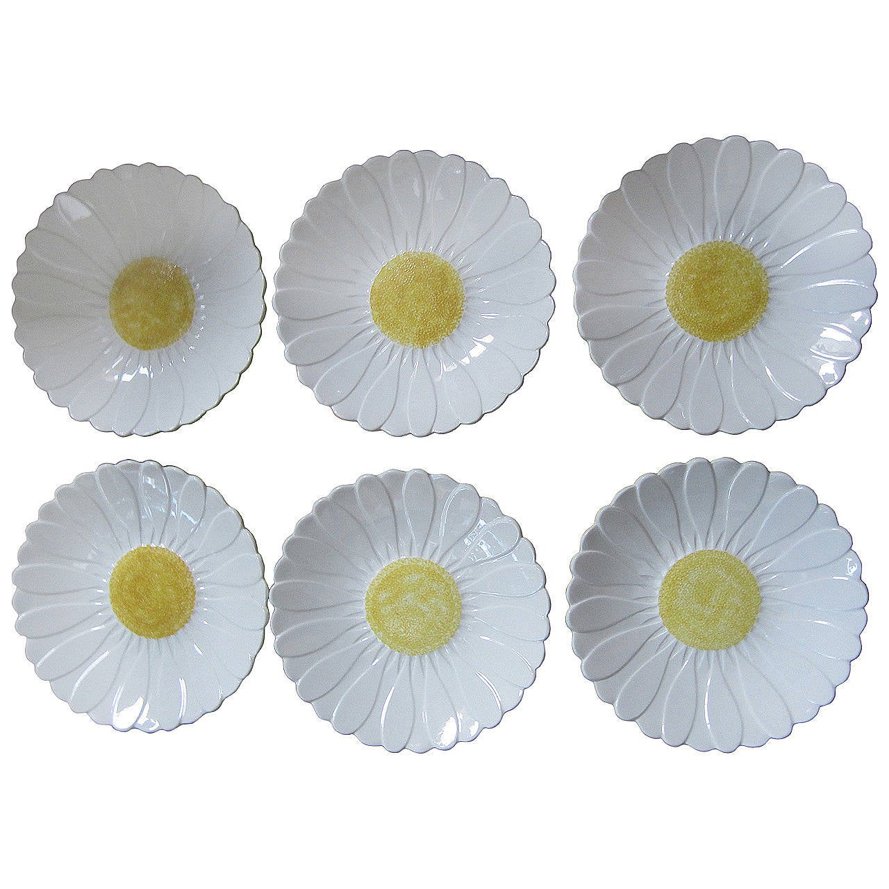 Set of Six Gien Daisy Plates at 1stDibs vintage daisy dishes, vintage
