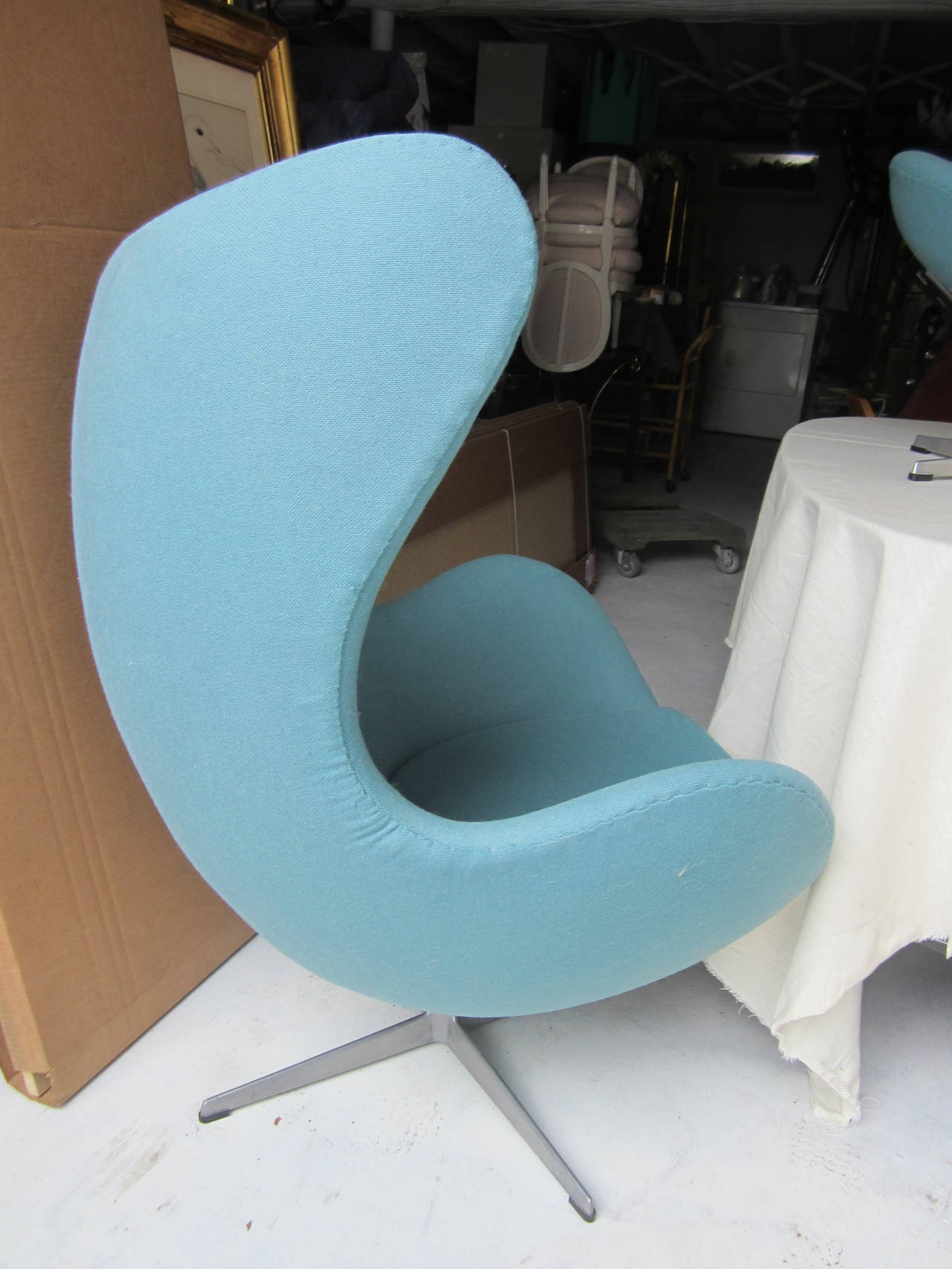 Arne Jacobsen Egg Chair and Ottoman In Excellent Condition In East Hampton, NY