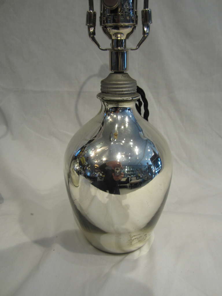Pair of Mercury Glass Lamps In Excellent Condition In East Hampton, NY