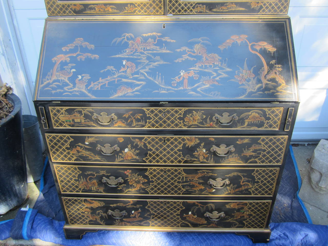 English Chinoiserie Style Secretary