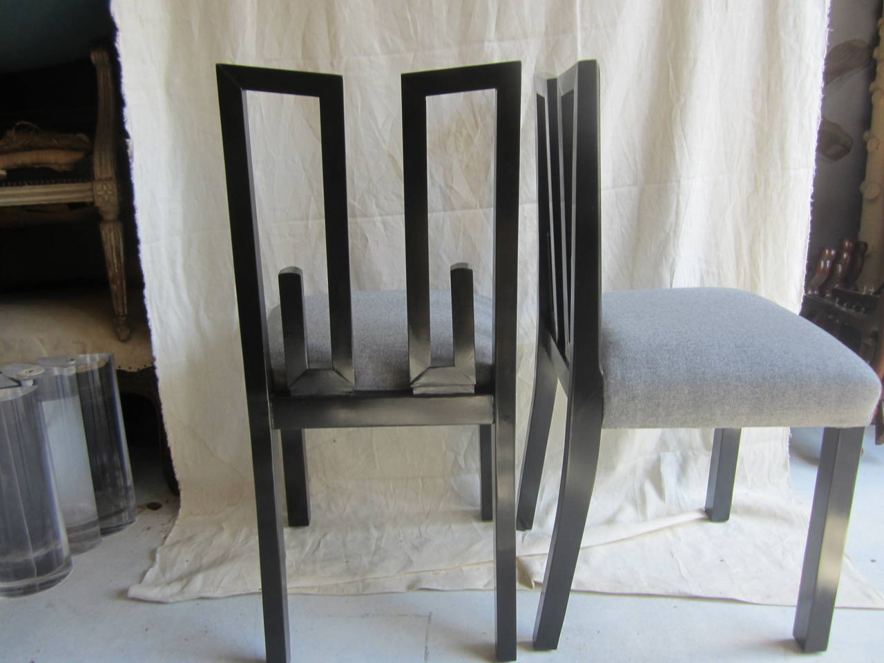 American Pair of James Mont Side Chairs
