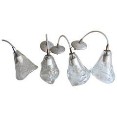 Four Handblown Glass Hanging Fixtures 8