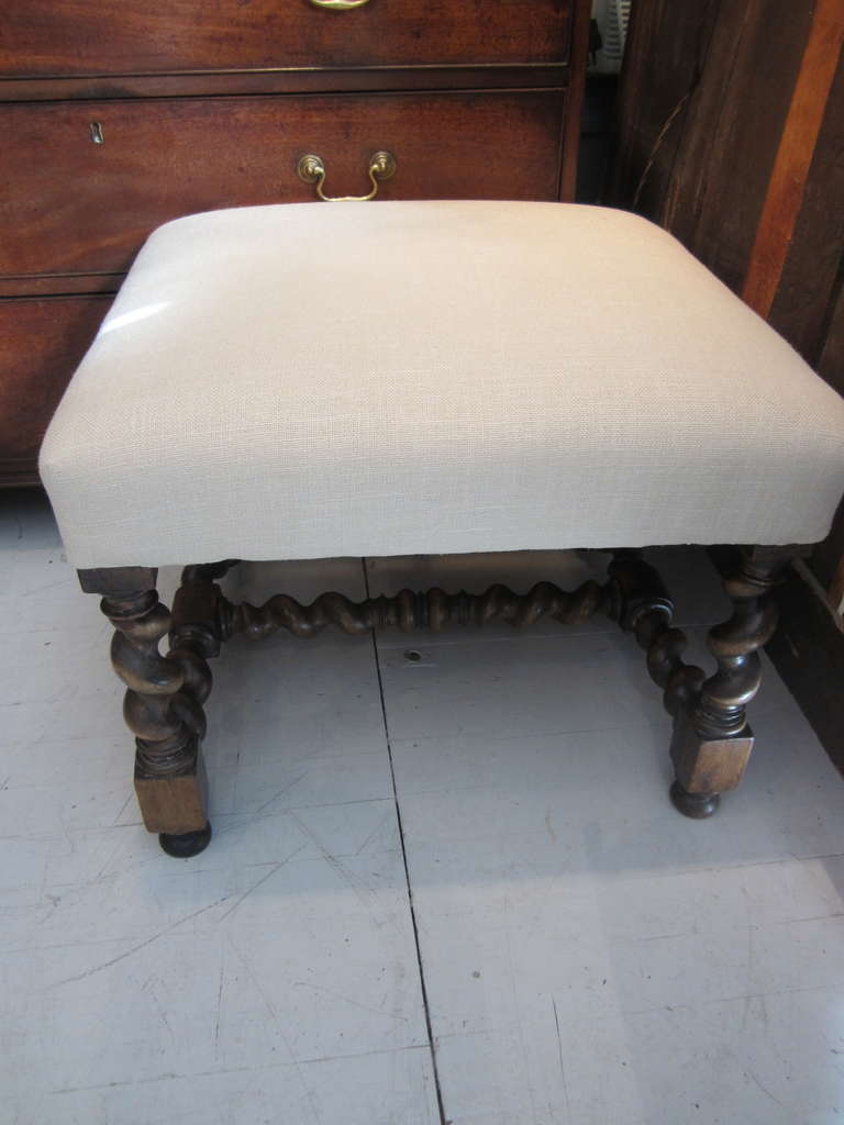 19th Century Barley Twist Stool/Bench In Excellent Condition In East Hampton, NY