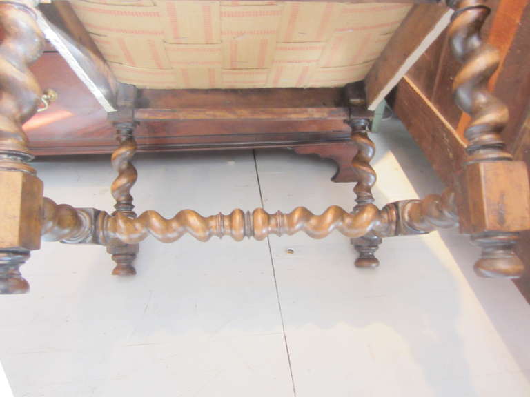 Walnut 19th Century Barley Twist Stool/Bench