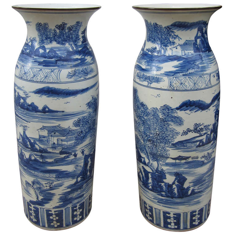 Large Chinese Blue and White Vases