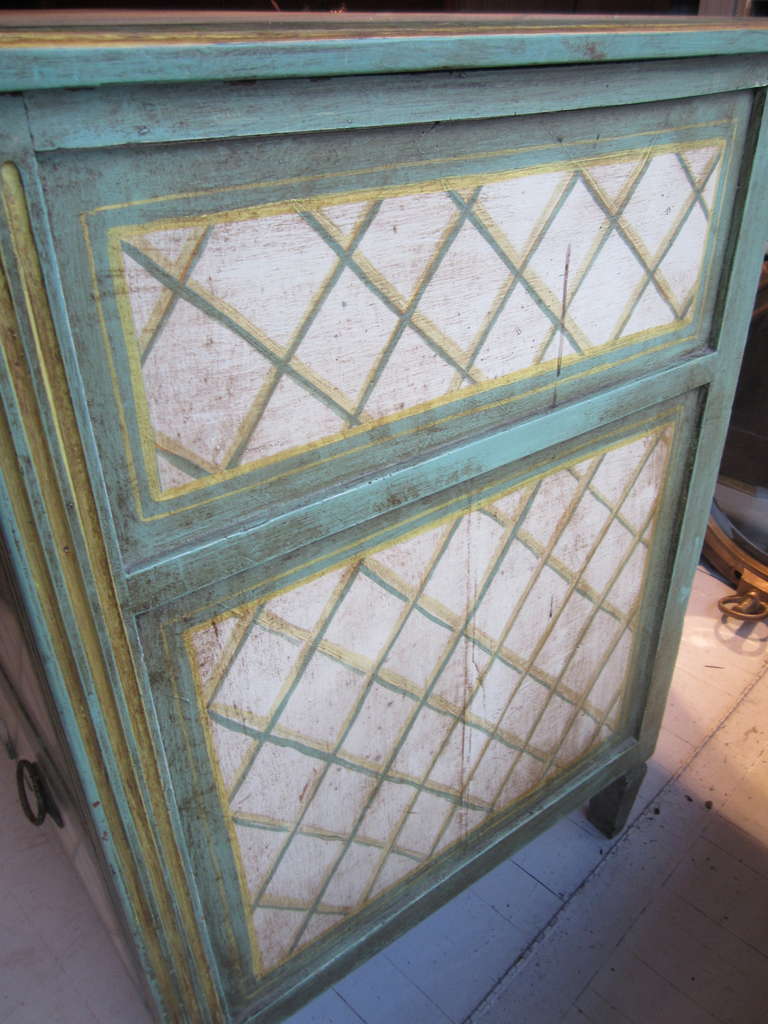 19th Century Painted 3 Drawer Chest In Excellent Condition In East Hampton, NY