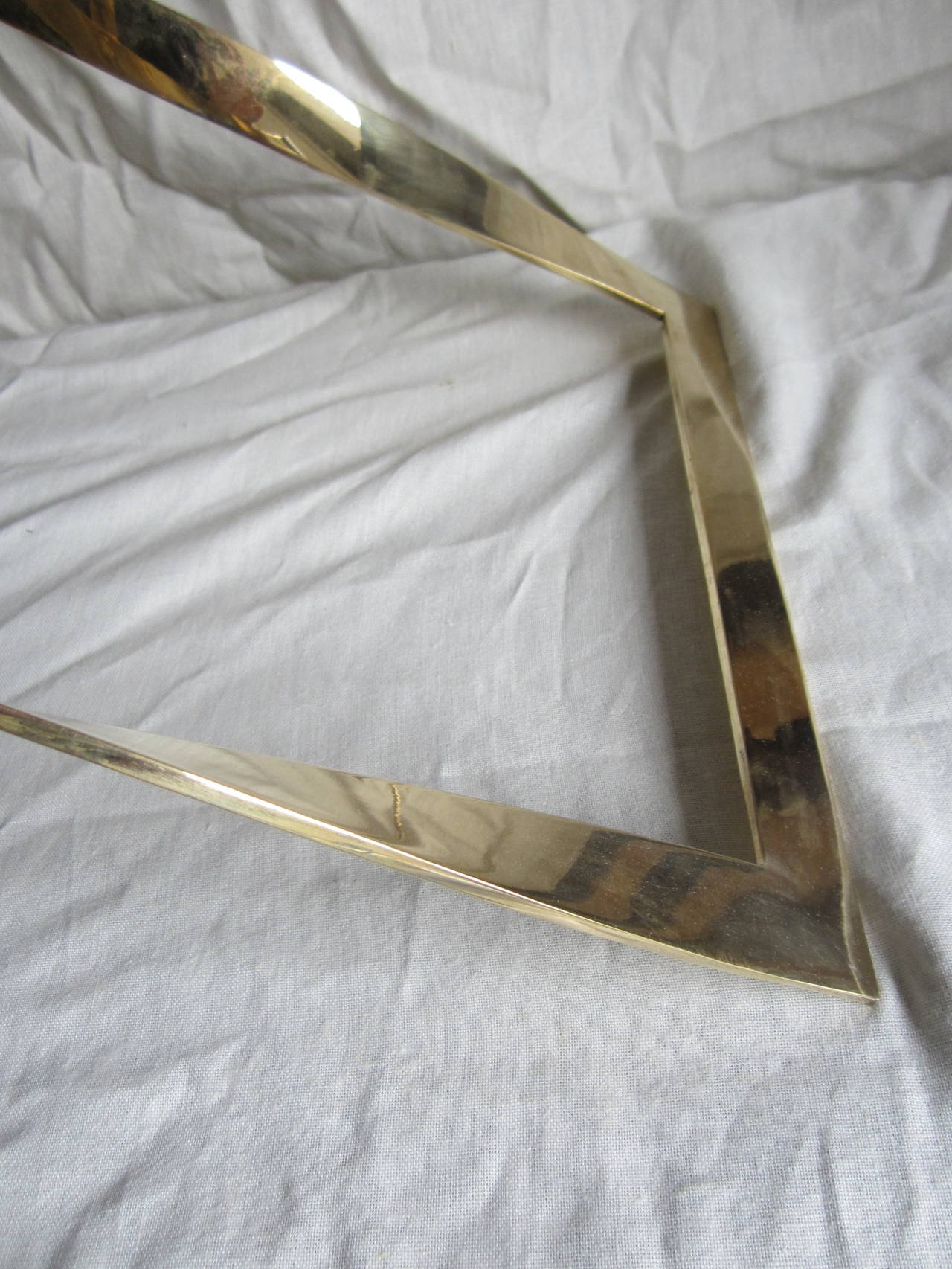 Brass Stool with Leather Sling Seat