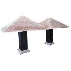 Pair of Architectural Ceruse Lamps