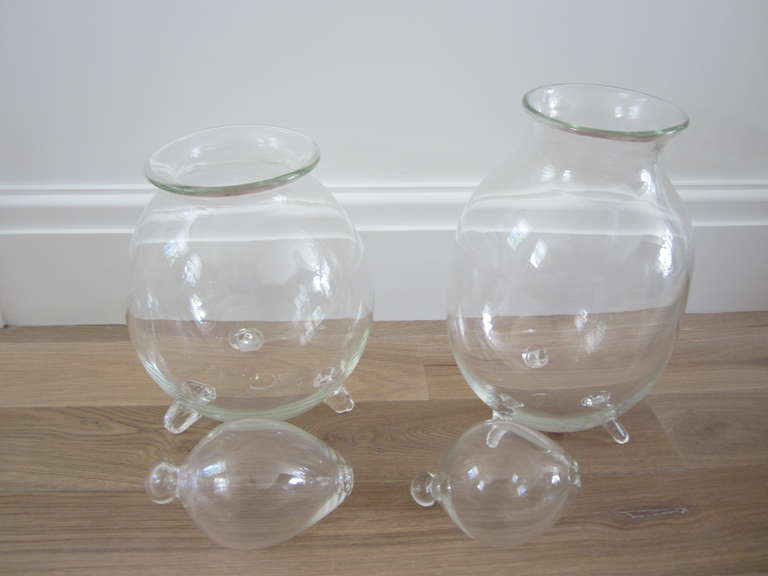 20th Century Art Glass Jars with Stoppers