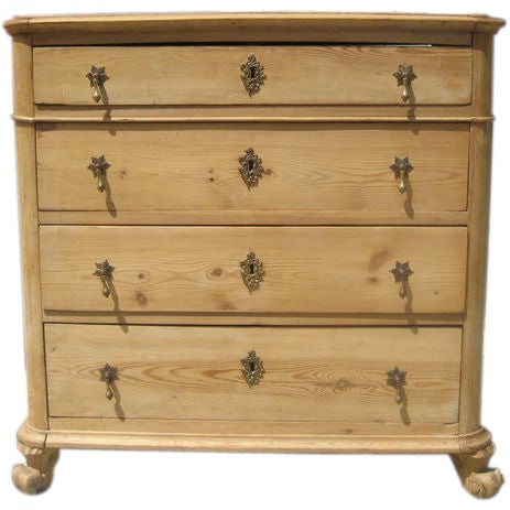 19th Century Pine 4 Drawer Chest