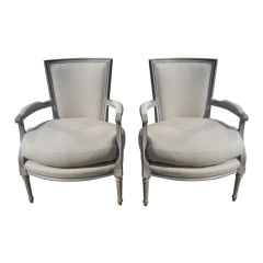 Near pair of Louis XVI Style Armchairs