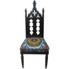 Gothic Style Chair with Ikat Seat