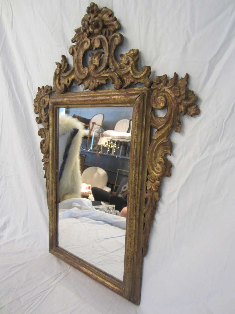 Wood Early 20th Century Italian Gilt Mirror