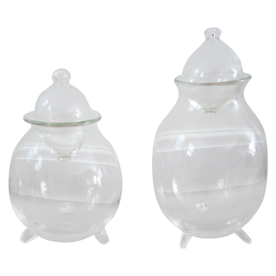 Art Glass Jars with Stoppers