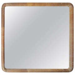Modern Parchment Framed Mirror