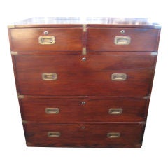 19th Century English Campaign Chest Antique 19th Century English Campaign Chest