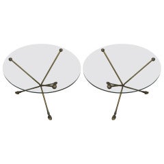 Pair of Bagues Style Bronze and Glass Tables 5