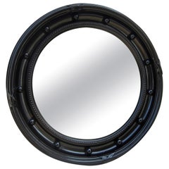 Large Black Framed Convex Mirror