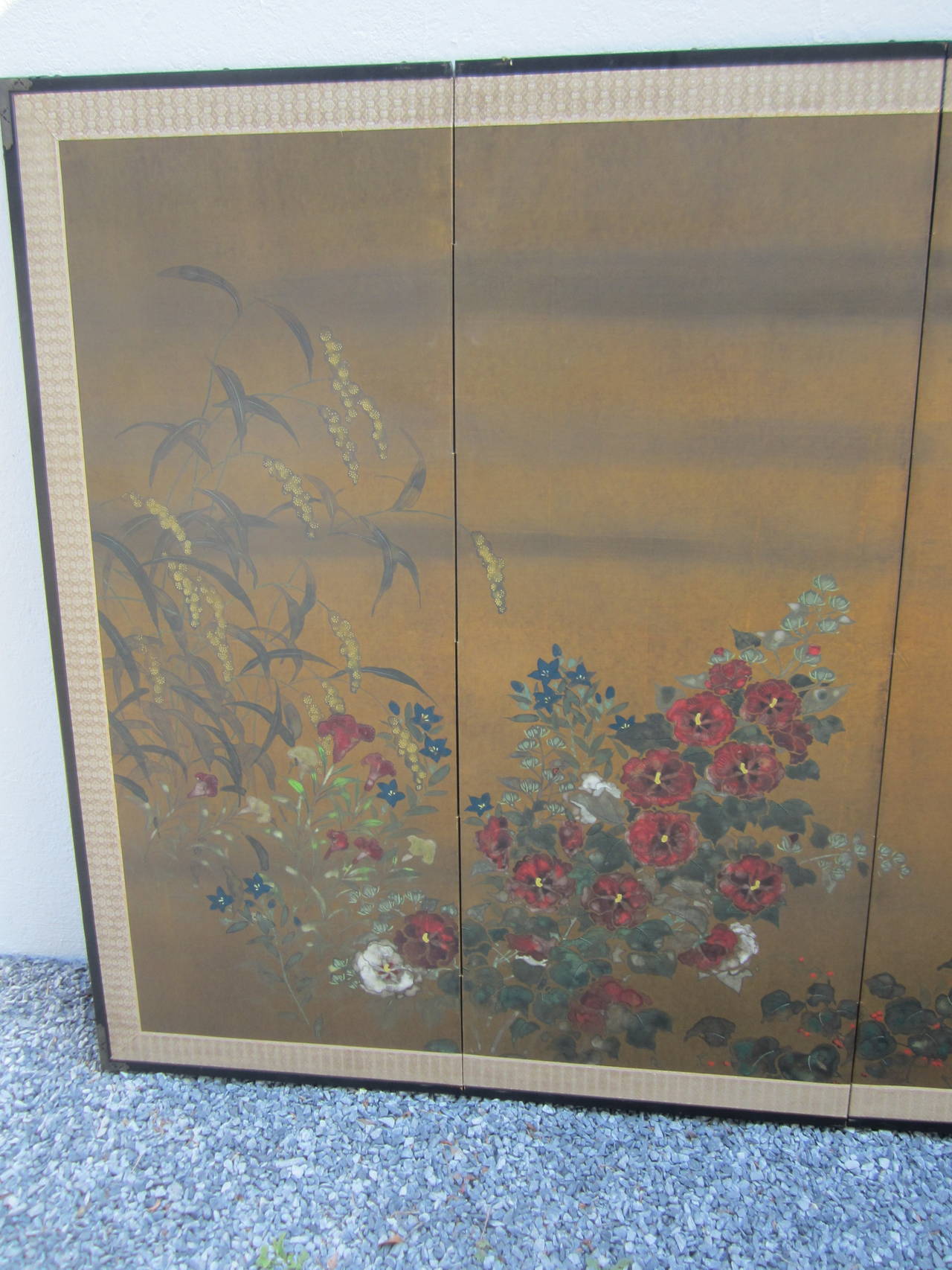Large Japanese Six-Panel Screen In Excellent Condition In East Hampton, NY