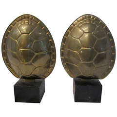 Pair of Brass Turtle Shell Sconces by Chapman
