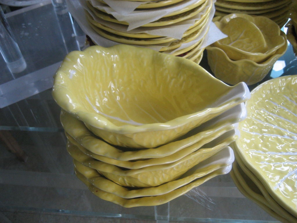 Ceramic Large Set of Portugese Cabbage Pattern China