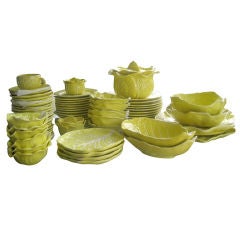 Vintage Large Set of Portugese Cabbage Pattern China