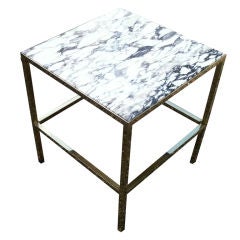 Brass SideTable with Marble Top