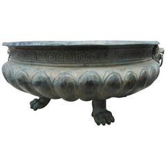 Vintage Bronze Planter with Four Reptile Feet