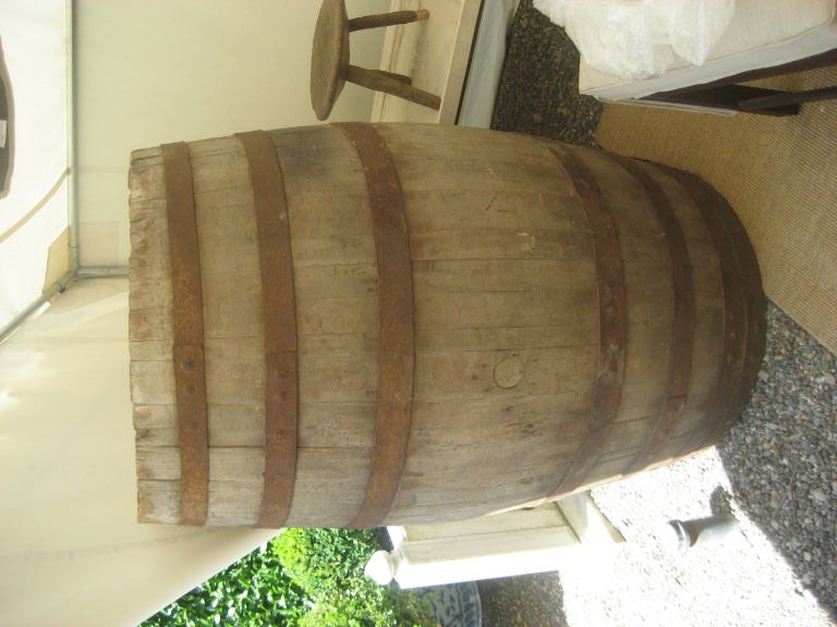 Huge antique wine barrel....great garden or house accessory