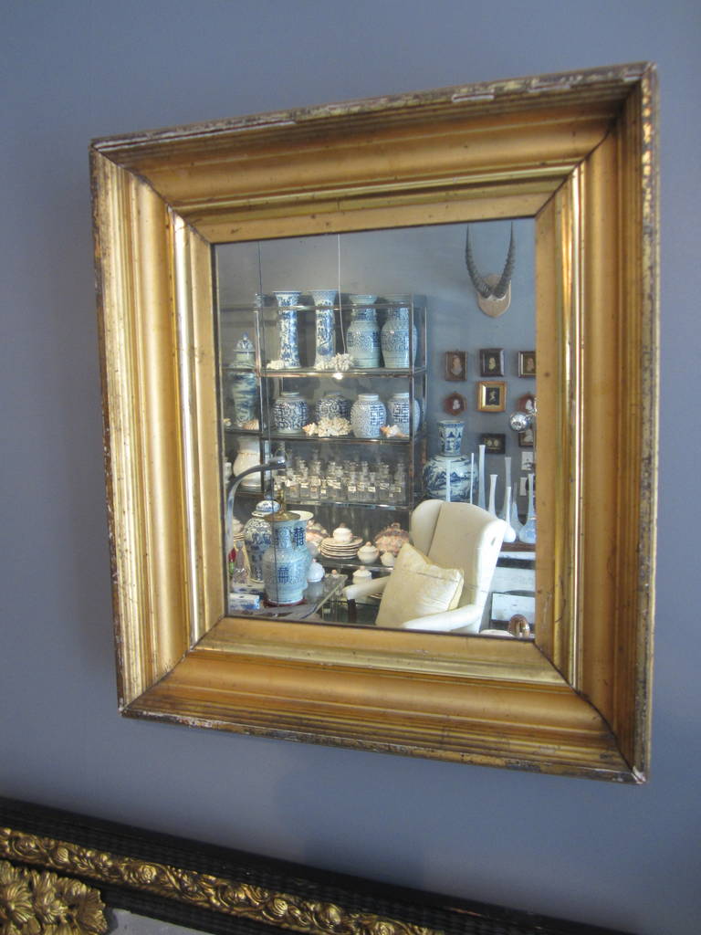 Antique water gilt framed mirror....