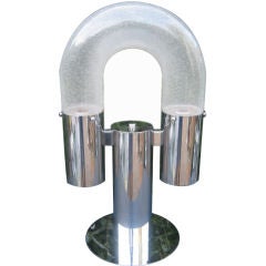 Mod Chrome and Murano Glass Table Lamp