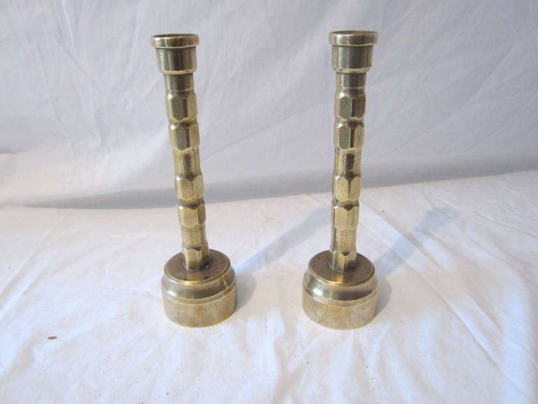 Pair of vintage brass candlesticks.