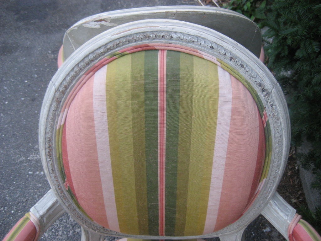 Pair of 19th C. Painted Fauteuils 3