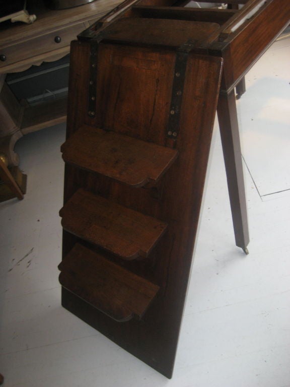 Walnut 19th Century Metamorphic Table/Library Ladder