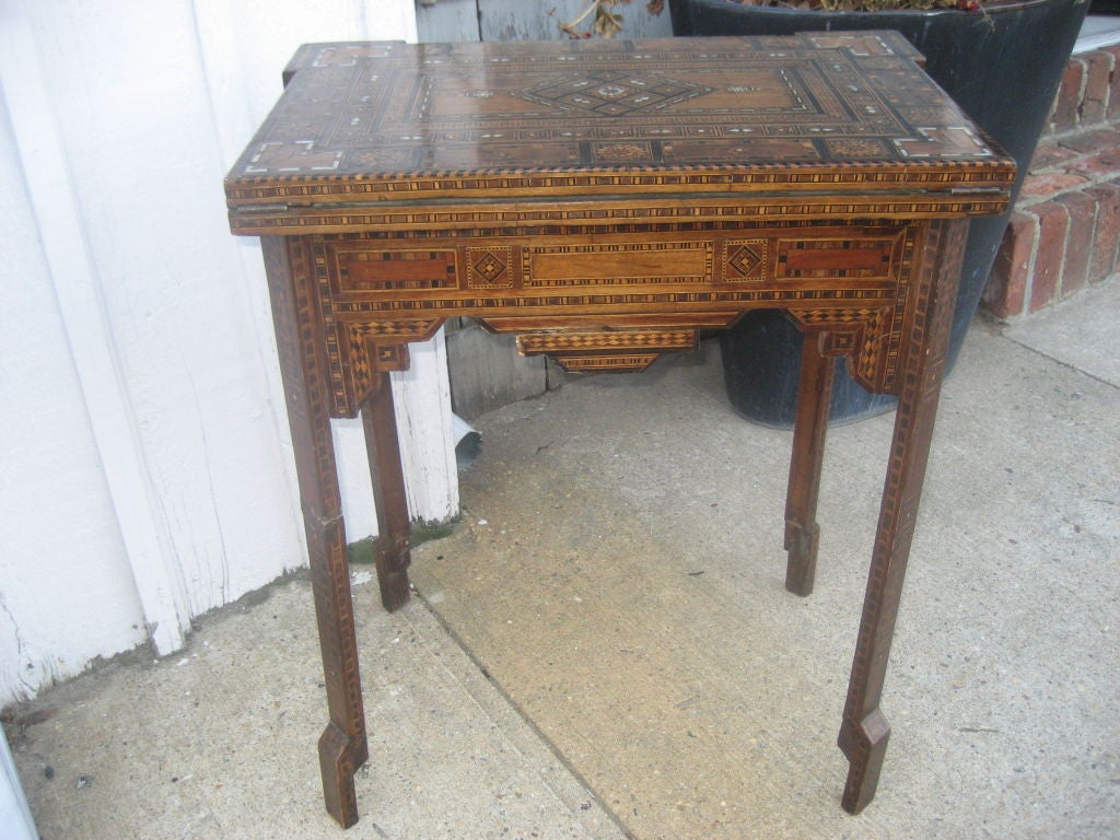 Moroccan Inlaid Card Table 2