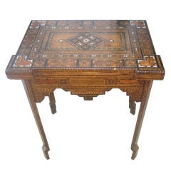 Moroccan Inlaid Card Table