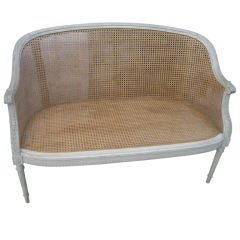 Antique Louis XVI Style Caned Settee