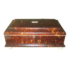 Exquisite Tortoise Shell and Ivory Box