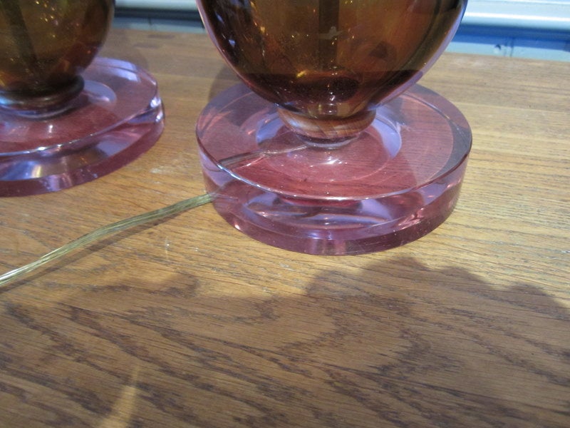 Mid-20th Century Pair of Seguso Murano Glass Lamps