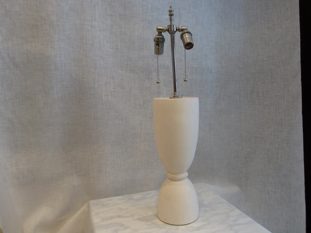 Hourglass Shaped Cream Basalt Lamp
