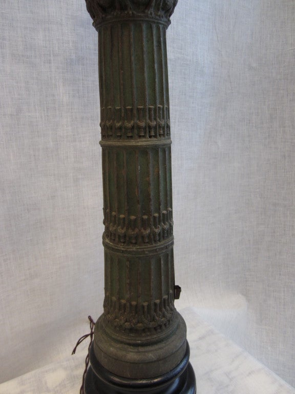 Antique European decorative thermometer lamp.