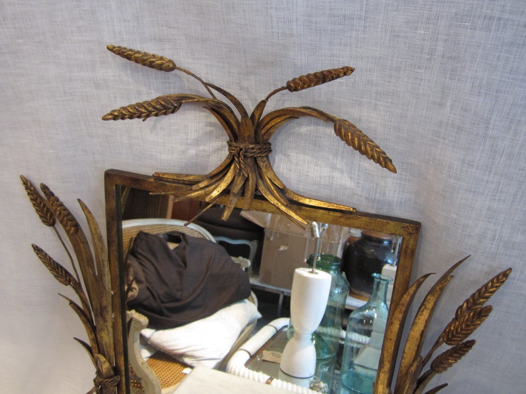 Elegant gilt wheat mirror