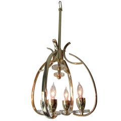 Brass and Lucite Italian Four-Light Pendant 10