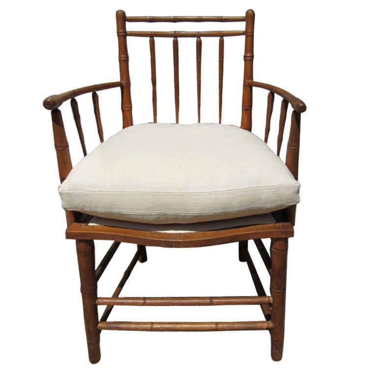 Antique Faux Bamboo Armchair