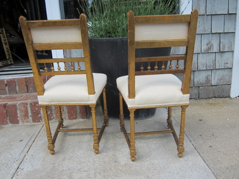 Pair of Edwardian Giltwood Ballroom Chairs