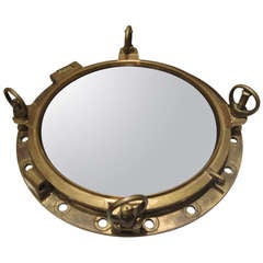 Vintage Brass Porthole Mirror